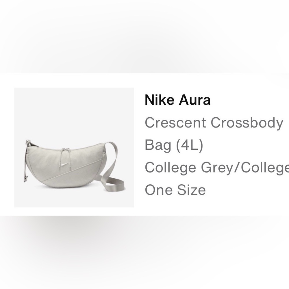 Nike Aura Crescent Bag in Gray